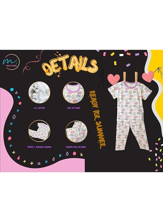 MINIIMODZ MINII MODZ Little Hare Print Pyjama Set | Soft Cotton Dress Sleepwear | Cute Outfit Suitable for Kids, Toddlers, and Infants - Image 4
